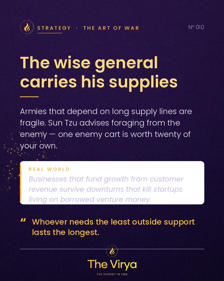 The wise general carries his supplies