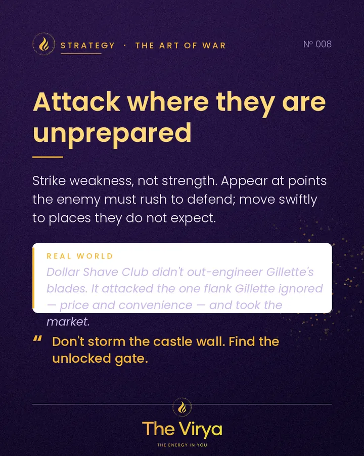 Attack where they are unprepared