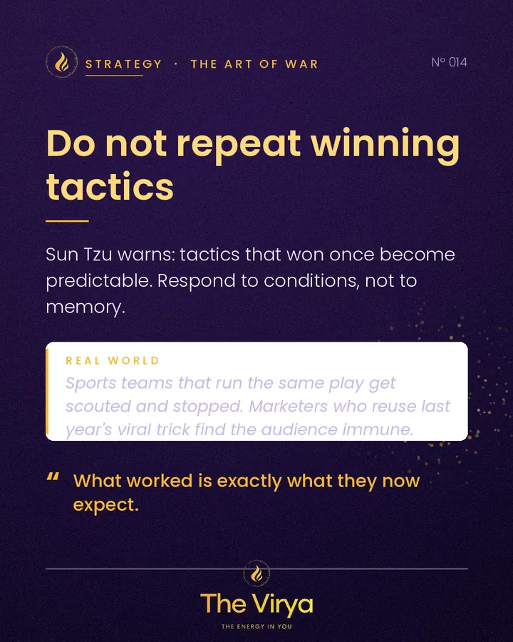 Do not repeat winning tactics