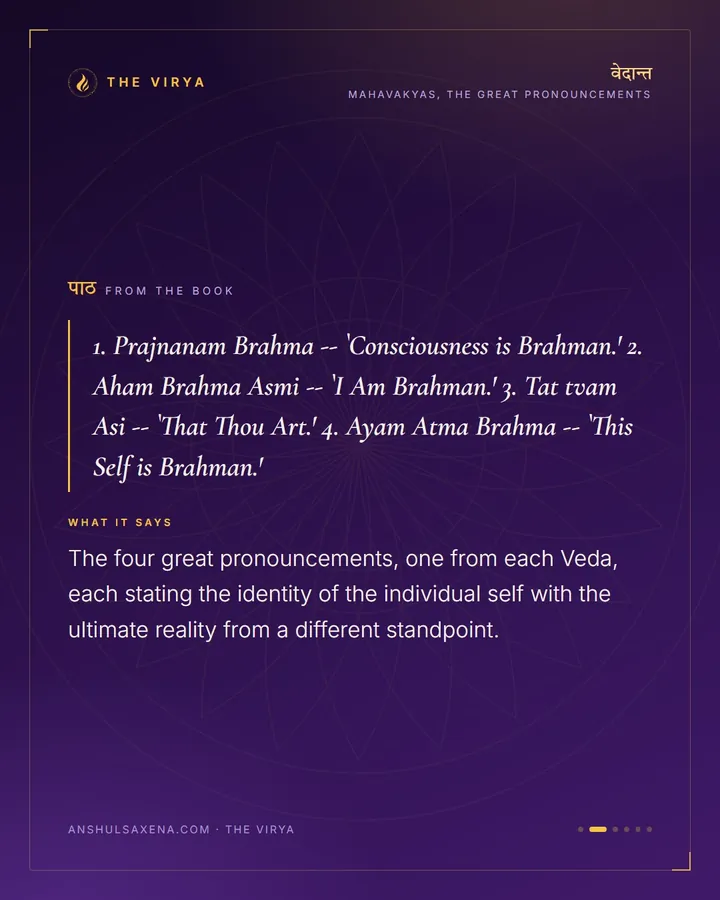 Four Sentences, One From Each Veda, card 2 of 6