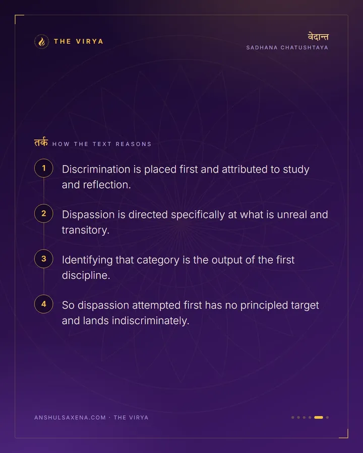Discrimination, Then Dispassion, card 5 of 6