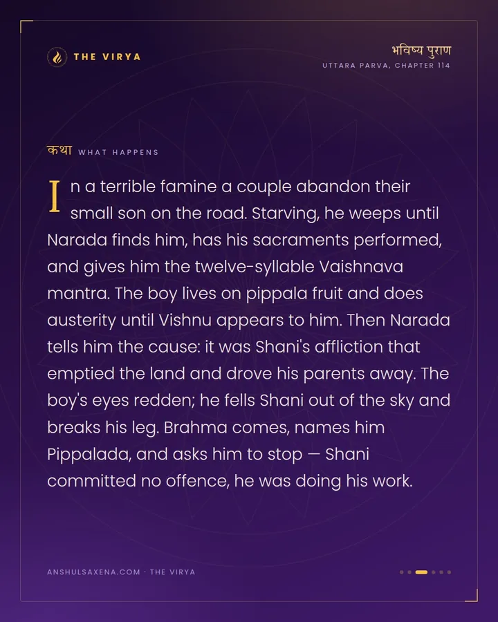 Pippalada, Saturn, and the Abandoned Child's Rage, card 3 of 6
