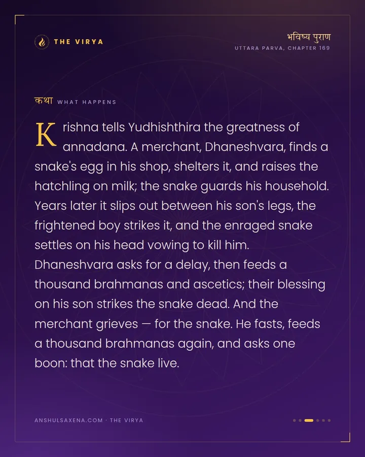The Snake, the Merchant, and Real Goodness, card 3 of 6