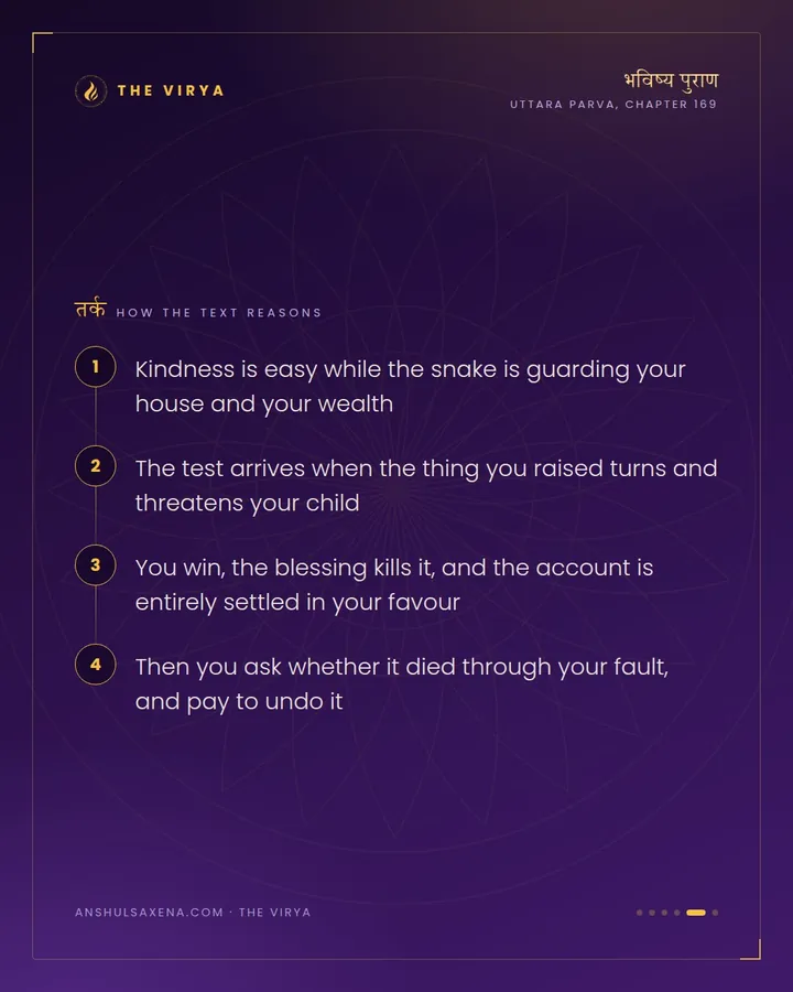 The Snake, the Merchant, and Real Goodness, card 5 of 6