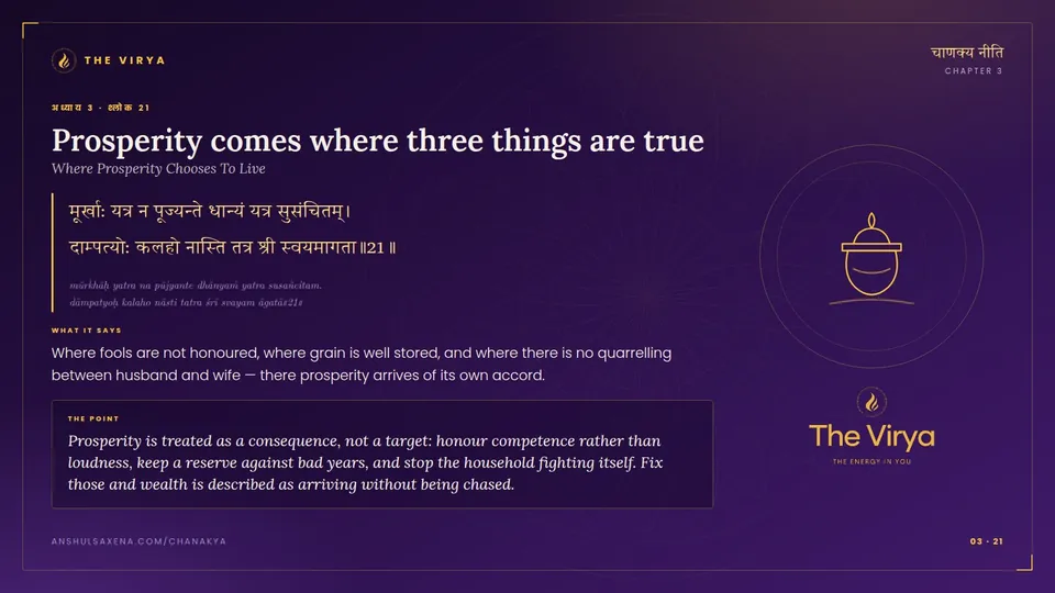 3.21, Where Prosperity Chooses To Live: Prosperity comes where three things are true