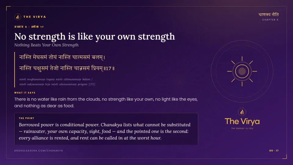 5.17, Nothing Beats Your Own Strength: No strength is like your own strength