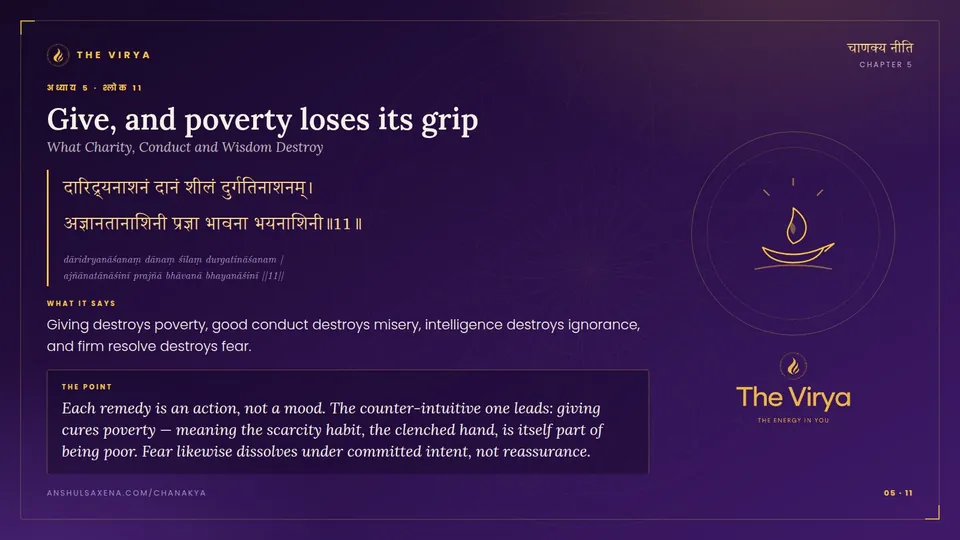 5.11, What Charity: Give, and poverty loses its grip