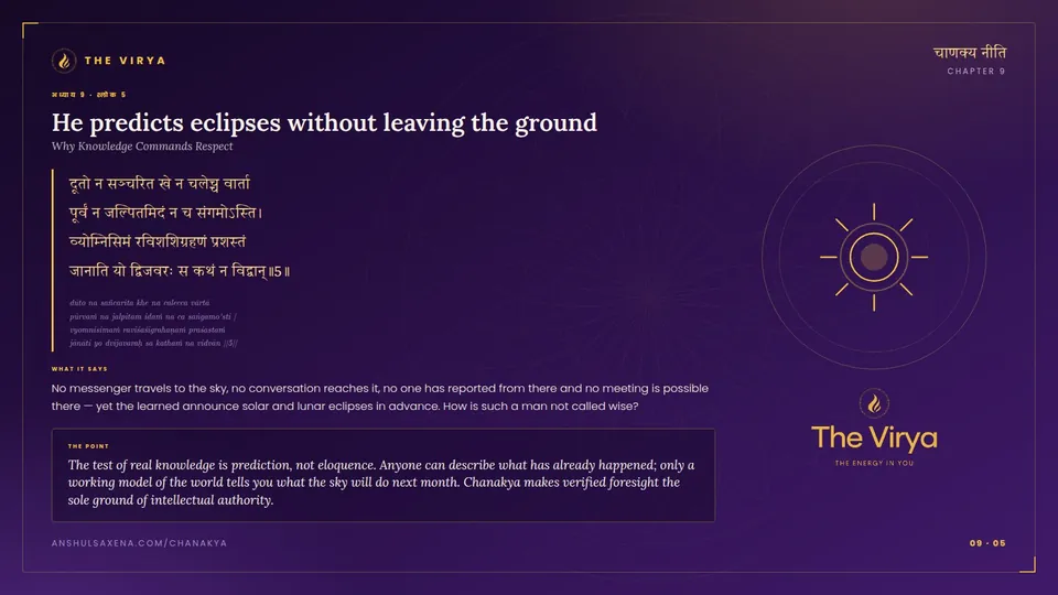 9.5, Why Knowledge Commands Respect: He predicts eclipses without leaving the ground