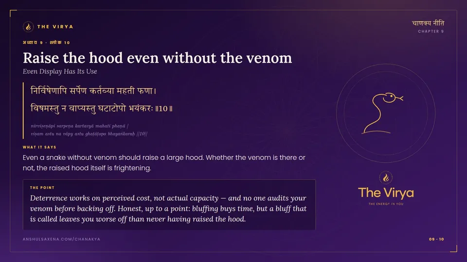9.10, Even Display Has Its Use: Raise the hood even without the venom