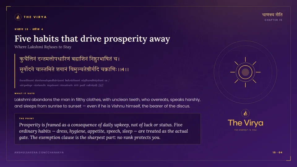 15.4, Where Lakshmi Refuses to Stay: Five habits that drive prosperity away