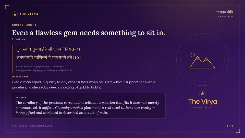 16.10, Greatness: Even a flawless gem needs something to sit in