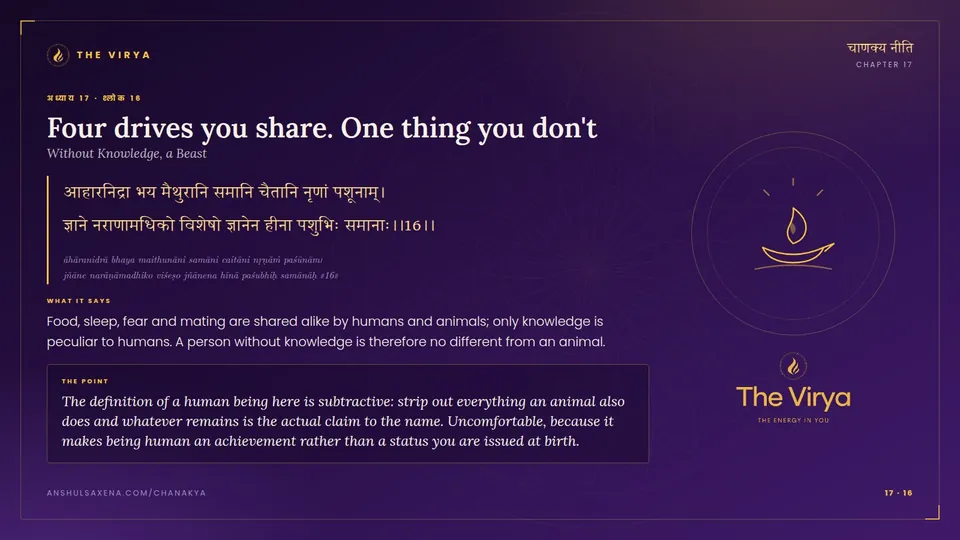 17.16, Without Knowledge: Four drives you share. One thing you don't