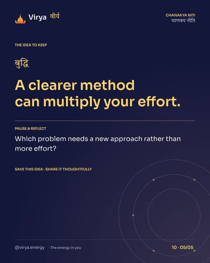 A clearer method can multiply your effort. Reflection: Which problem needs a new approach rather than more effort? Save this idea and share it thoughtfully.
