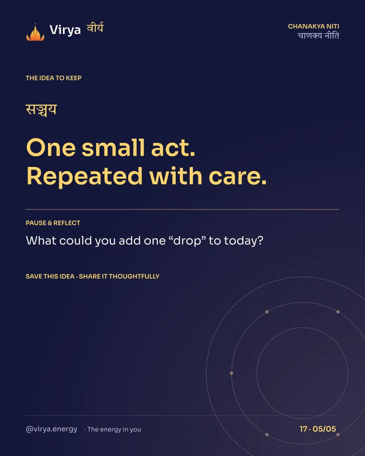 One small act. Repeated with care. Reflection: What could you add one “drop” to today? Save this idea and share it thoughtfully.