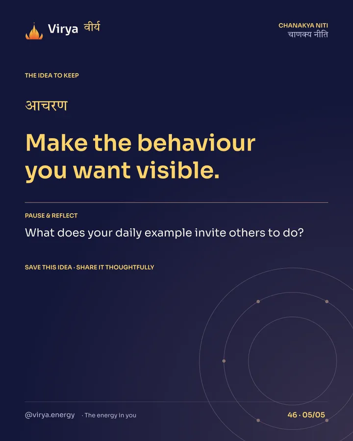 Make the behavior you want visible. Reflection: What does your daily example invite others to do? Save this idea and share it thoughtfully.