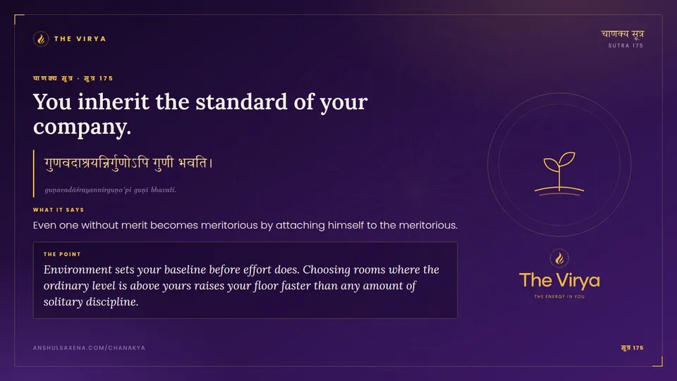 सूत्र 175, You inherit the standard of your company.: You inherit the standard of your company