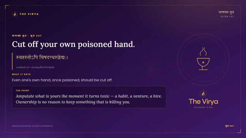 सूत्र 247, Cut off your own poisoned hand.: Cut off your own poisoned hand