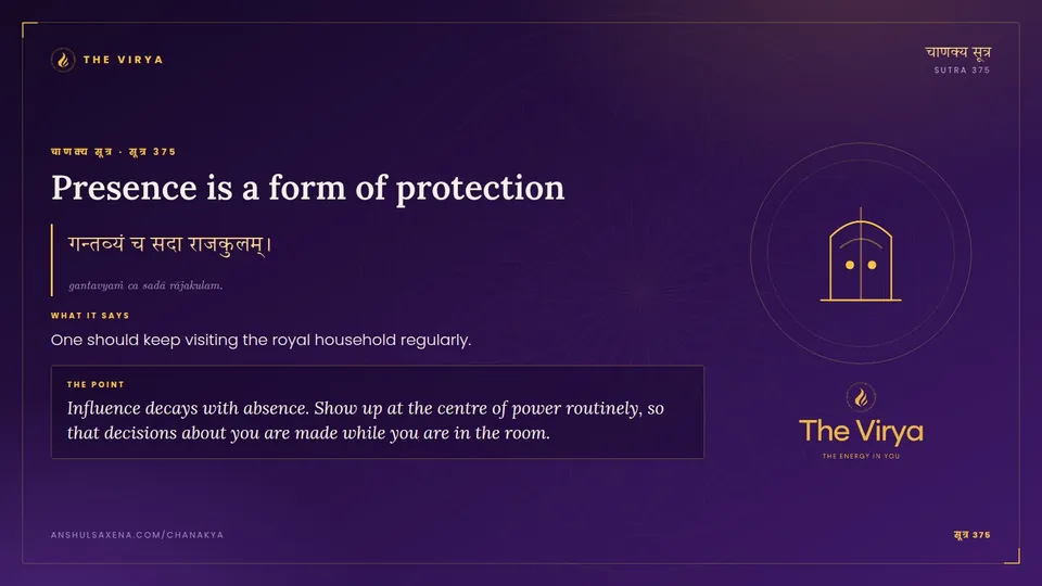 सूत्र 375, Presence is a form of protection: Presence is a form of protection