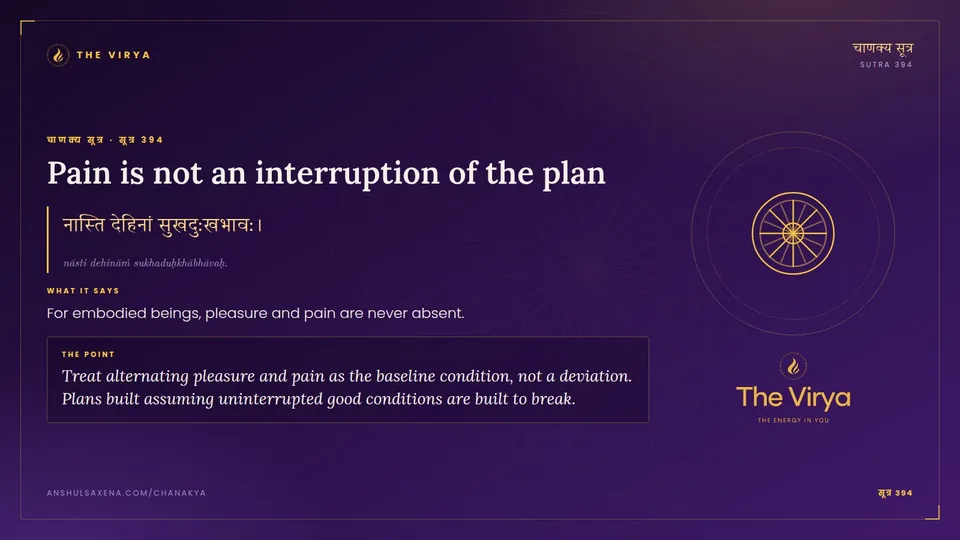 सूत्र 394, Pain is not an interruption of the plan: Pain is not an interruption of the plan