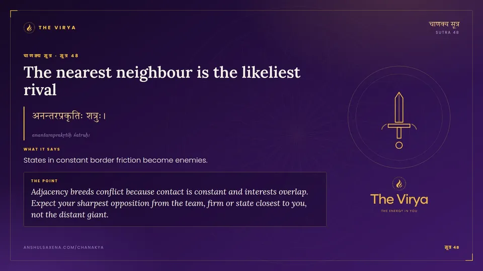 सूत्र 48, The nearest neighbor is the likeliest rival: The nearest neighbor is the likeliest rival