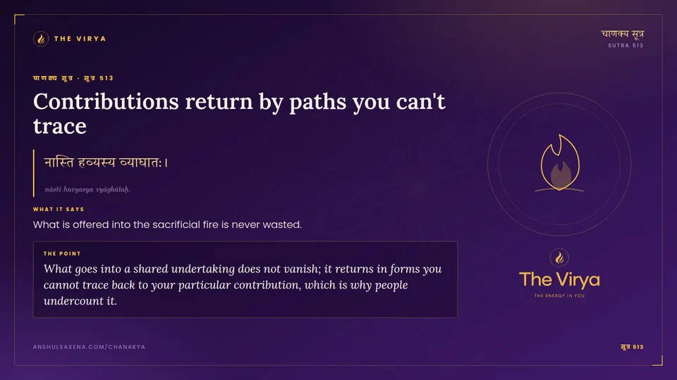 सूत्र 513, Contributions return by paths you can't trace: Contributions return by paths you can't trace