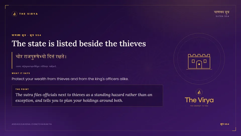 सूत्र 554, The state is listed beside the thieves: The state is listed beside the thieves