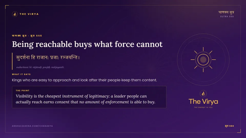 सूत्र 556, Being reachable buys what force cannot: Being reachable buys what force cannot