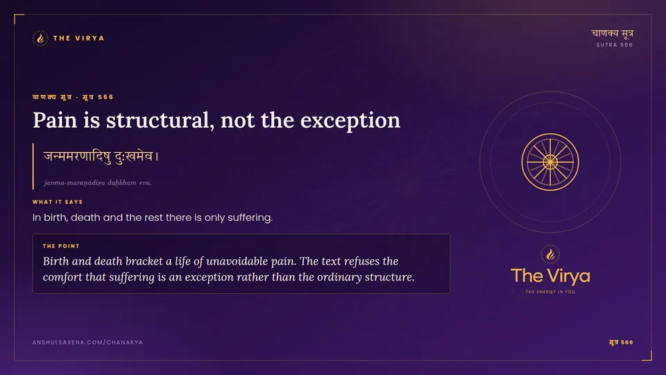 सूत्र 566, Pain is structural: Pain is structural, not the exception