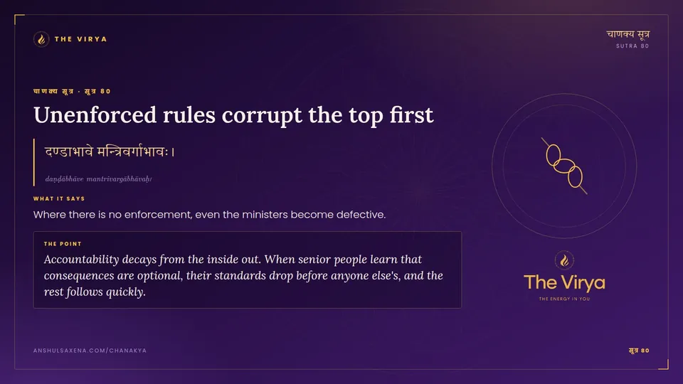सूत्र 80, Unenforced rules corrupt the top first: Unenforced rules corrupt the top first