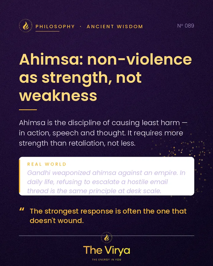 Ahimsa: non-violence as strength, not weakness