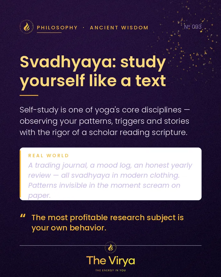 Svadhyaya: study yourself like a text