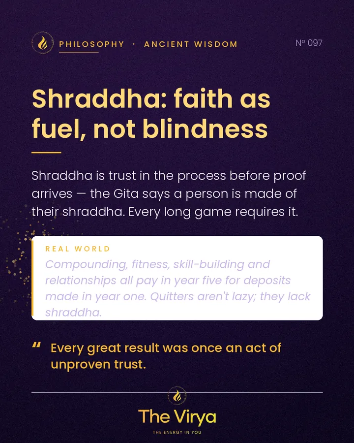 Shraddha: faith as fuel, not blindness