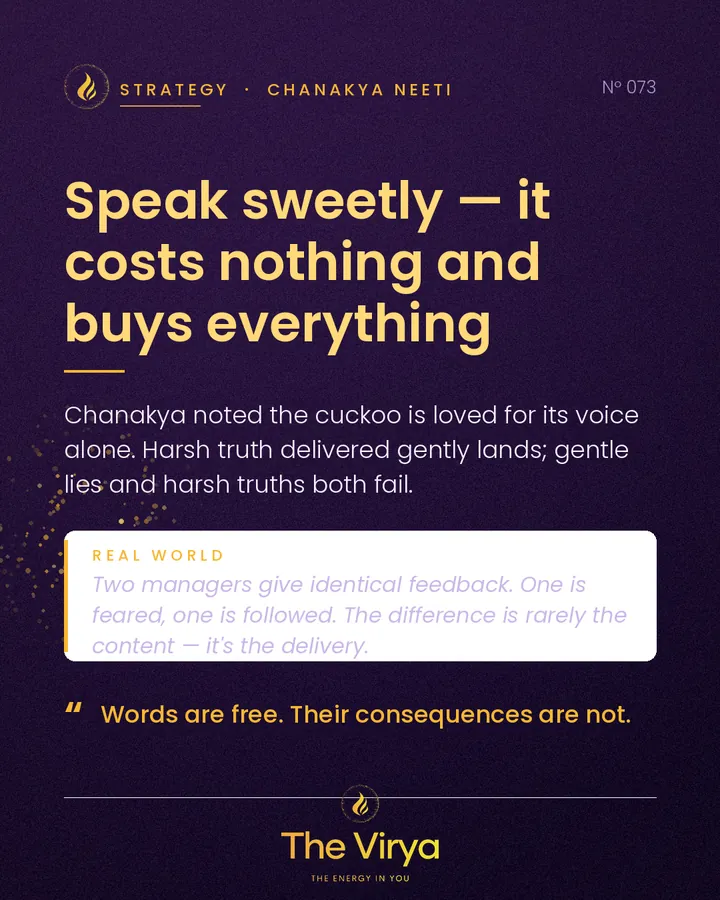 Speak sweetly, it costs nothing and buys everything