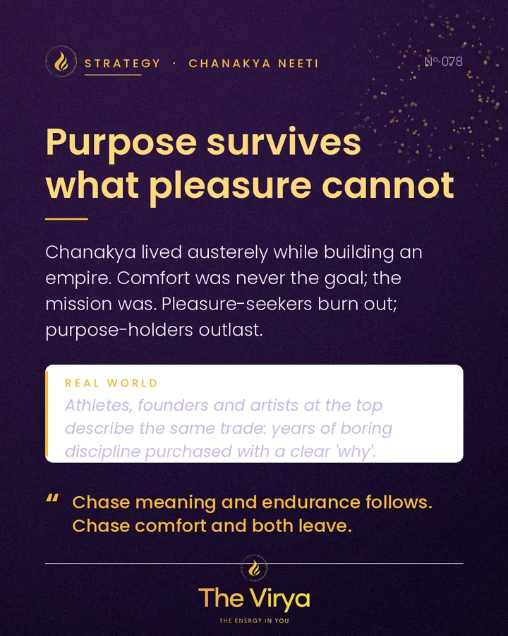Purpose survives what pleasure cannot