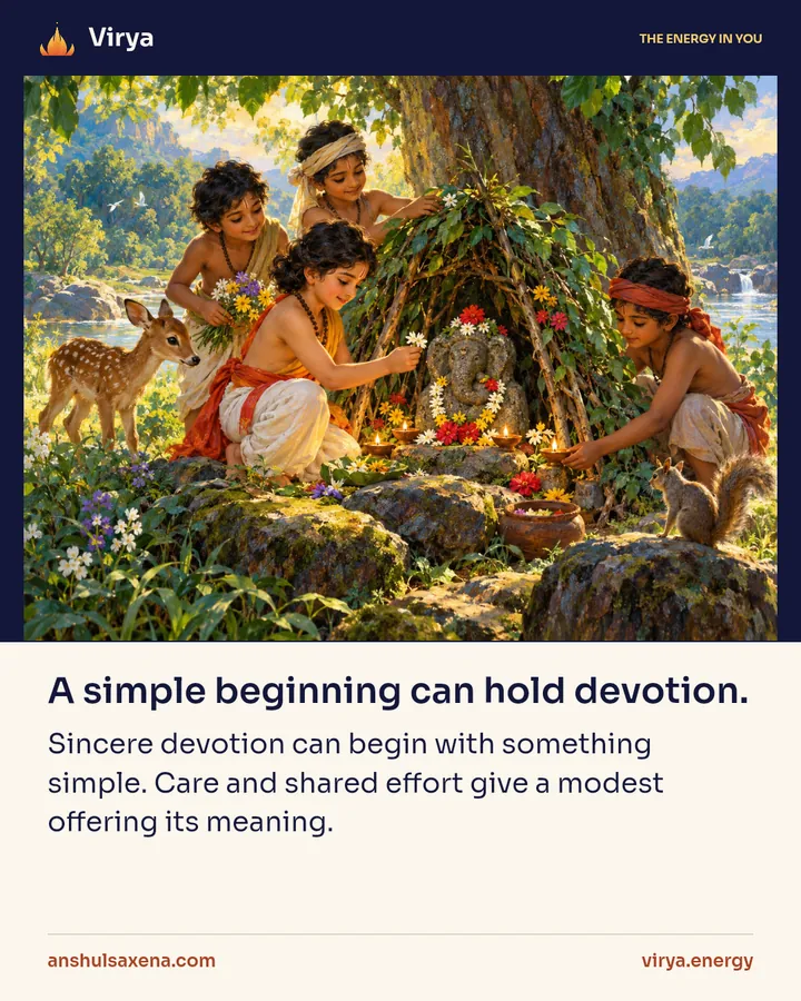 Painting for A simple beginning can hold devotion