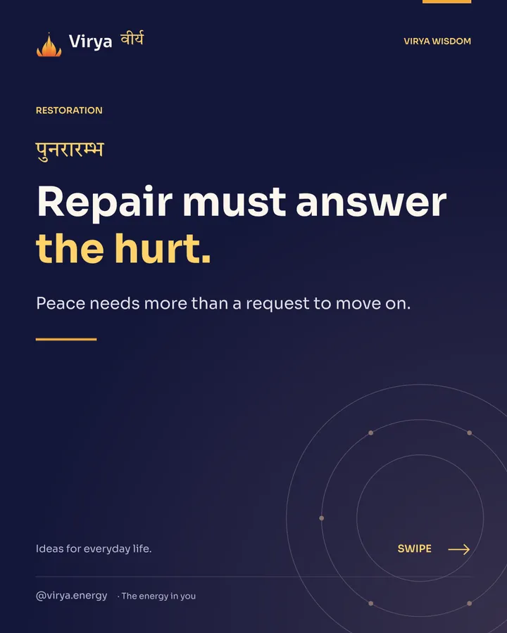 Repair must answer the hurt. Peace needs more than a request to move on.