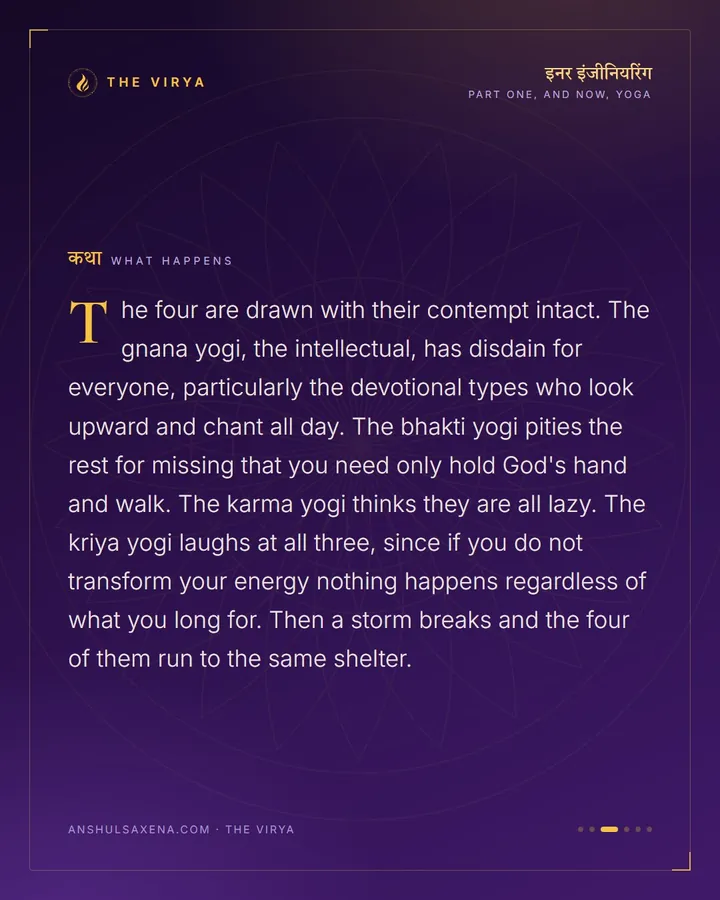 Four Yogis, One Storm, card 3 of 6