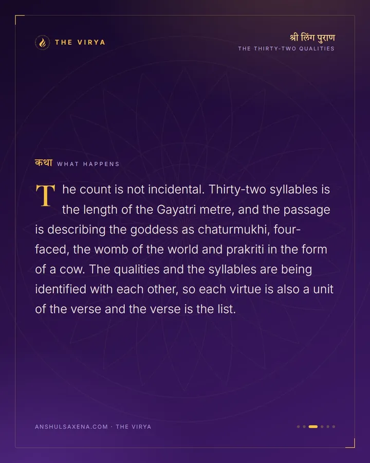 Thirty-Two Qualities, Thirty-Two Syllables, card 3 of 6