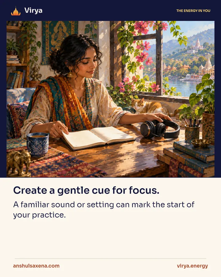 Create a gentle cue for focus, card 1 of 5