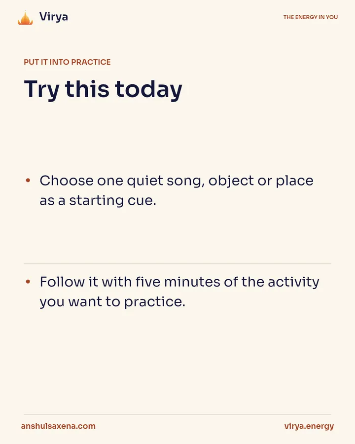 Create a gentle cue for focus, card 4 of 5
