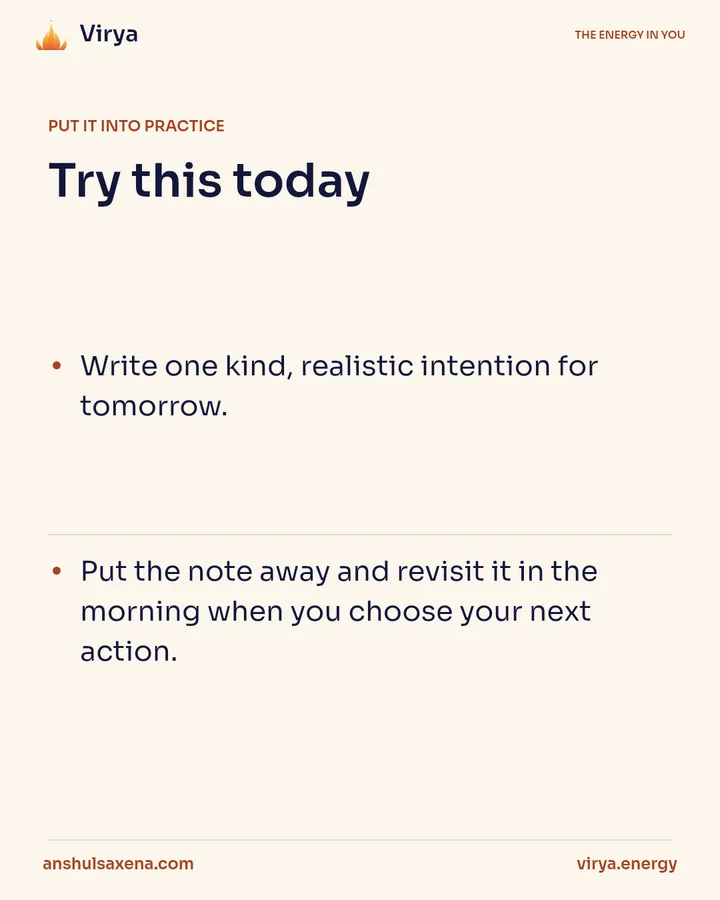 End the day with a gentle intention, card 4 of 5