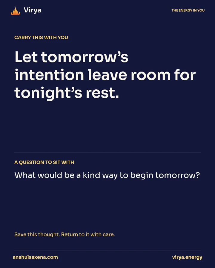 End the day with a gentle intention, card 5 of 5