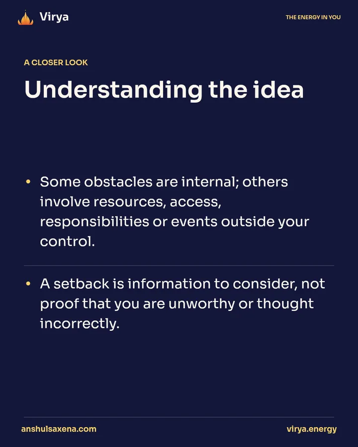Name the obstacle without blaming yourself, card 3 of 5