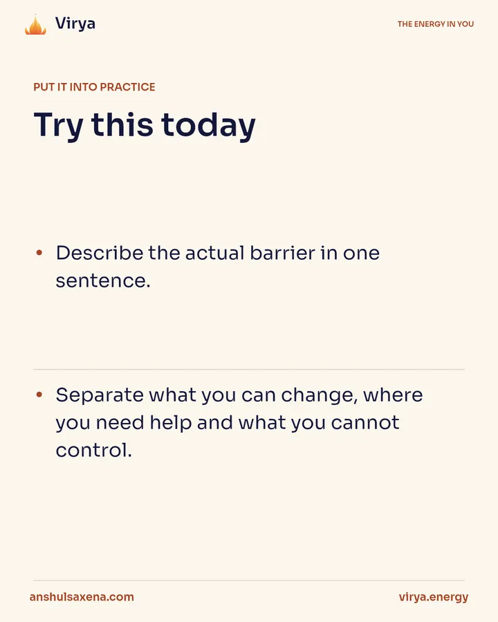 Name the obstacle without blaming yourself, card 4 of 5