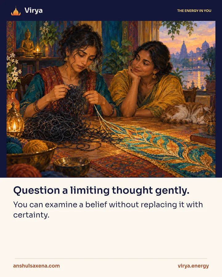 Question a limiting thought gently, card 1 of 5