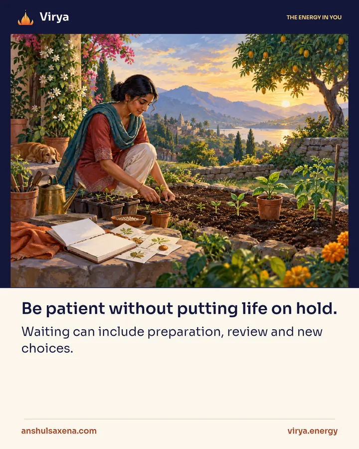 Be patient without putting life on hold, card 1 of 5