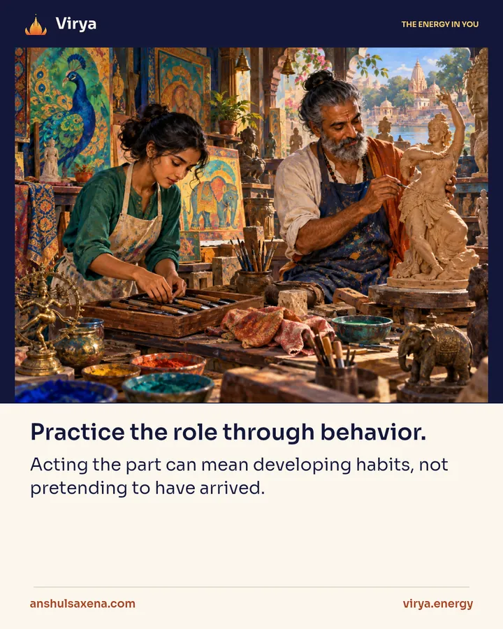 Practice the role through behavior, card 1 of 5