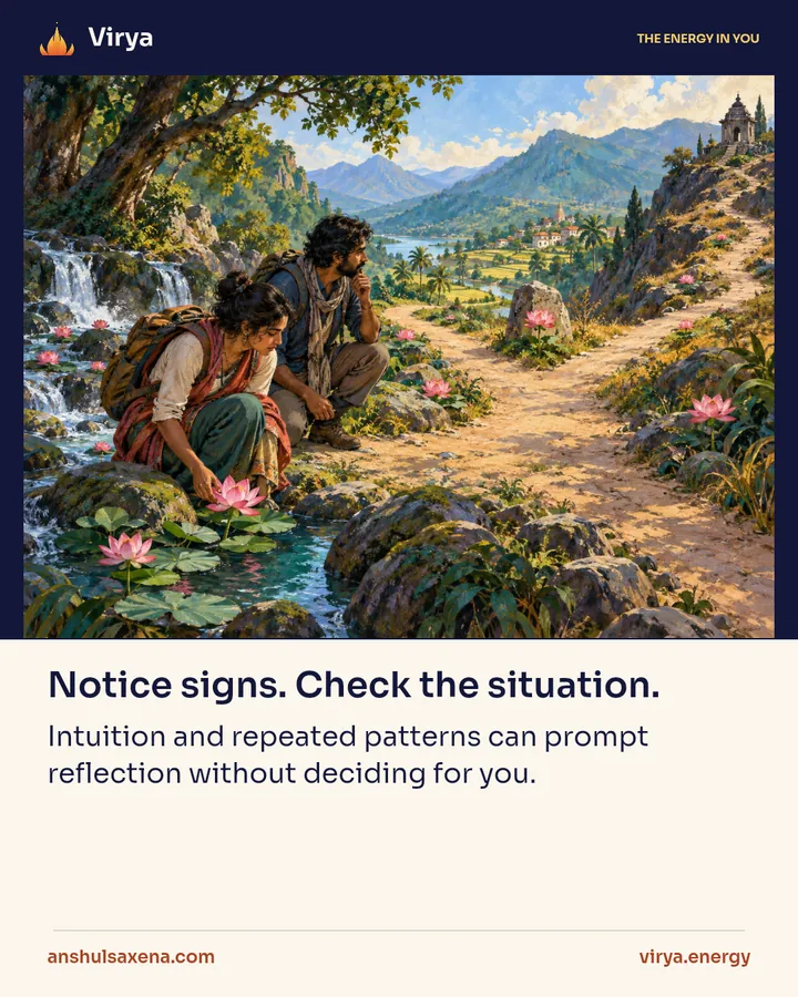 Notice signs. Check the situation, card 1 of 5
