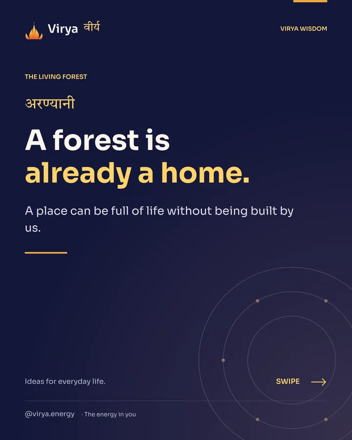 A forest is already a home. A place can be full of life without being built by us.