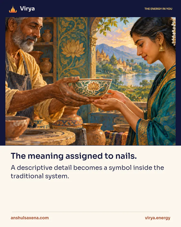 The meaning assigned to nails, card 1 of 5